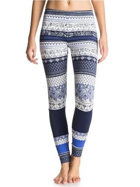 Roxy women’s salty geo legging Navy and White Patterned Women's Leggings medium